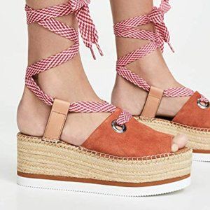 See by Chloe Glyn Amber Platform Ankle Wrap Sandal